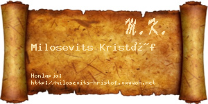 Milosevits Kristóf névjegykártya