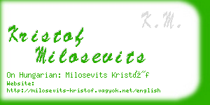 kristof milosevits business card